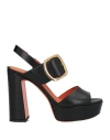 Santoni Bruxel Platform Sandals In Black