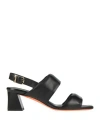 Santoni Woman Sandals Black Size 8 Leather