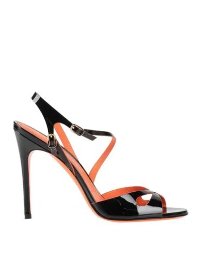 Santoni Woman Sandals Black Size 8 Leather