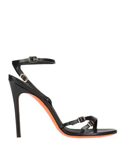 Santoni Woman Sandals Black Size 8 Leather