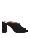 Santoni Woman Sandals Black Size 10.5 Soft Leather