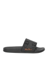 Santoni Woman Sandals Black Size 8 Rubber In Black
