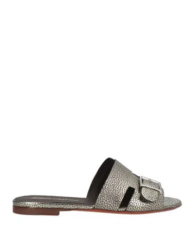 Santoni Woman Sandals Dark Brown Size 8 Leather