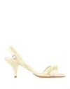Santoni Woman Sandals Ivory Size 6.5 Soft Leather In White