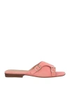 Santoni Woman Sandals Pink Size 5 Leather