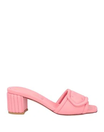 Santoni Woman Sandals Pink Size 5 Leather In Multi