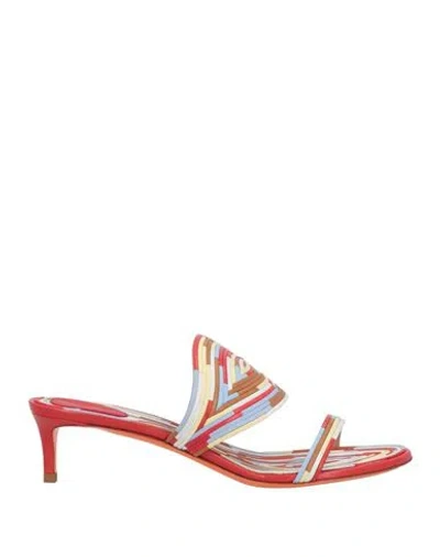 Santoni Woman Sandals Red Size 8 Leather