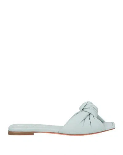 Santoni Woman Sandals Sky Blue Size 8.5 Soft Leather