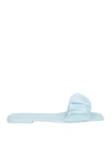 Santoni Woman Sandals Sky Blue Size 12 Soft Leather