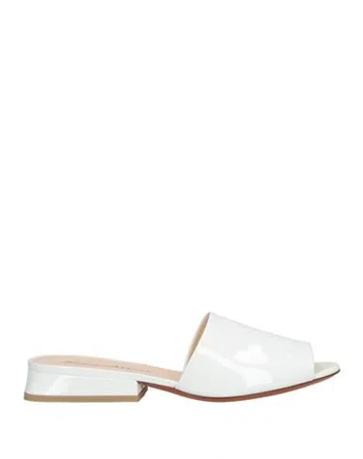 Santoni Woman Sandals White Size 5.5 Leather