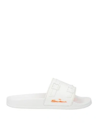 Santoni Woman Sandals White Size 6 Rubber