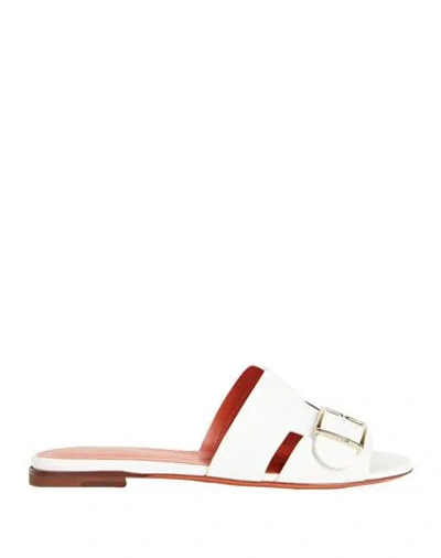 Santoni Woman Sandals White Size 8 Leather
