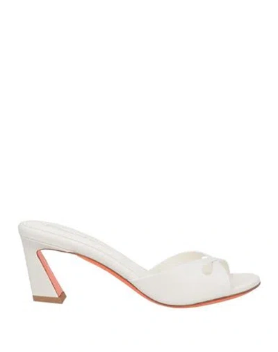 Santoni Woman Sandals White Size 8 Leather