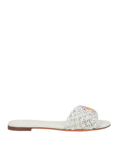 Santoni Woman Sandals White Size 8 Leather