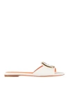 Santoni Woman Sandals White Size 8 Leather