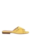 Santoni Woman Sandals Yellow Size 7 Leather
