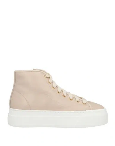 Santoni Woman Sneakers Beige Size 8 Leather