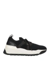 Santoni Woman Sneakers Black Size 5 Textile Fibers, Leather In Black