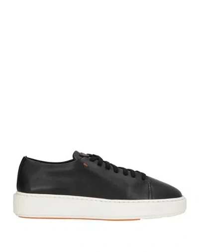 Santoni Woman Sneakers Black Size 7 Leather