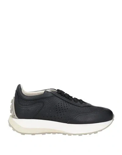 Santoni Woman Sneakers Black Size 8 Leather
