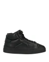 Santoni Woman Sneakers Black Size 8 Leather In Black