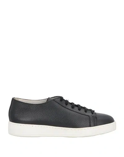 Santoni Woman Sneakers Black Size 8.5 Leather In Black