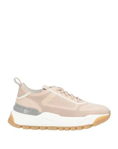 Santoni Woman Sneakers Blush Size 8 Leather In Pink
