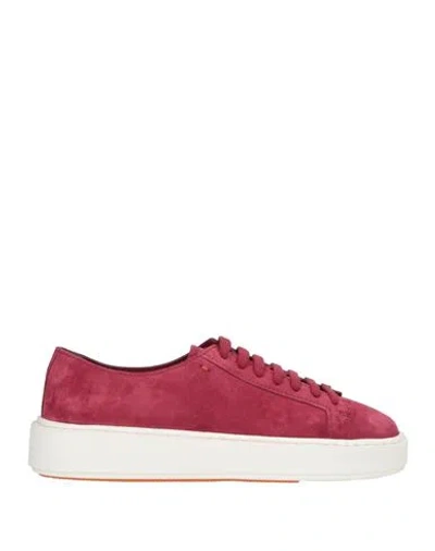 Santoni Woman Sneakers Garnet Size 8 Leather In Red
