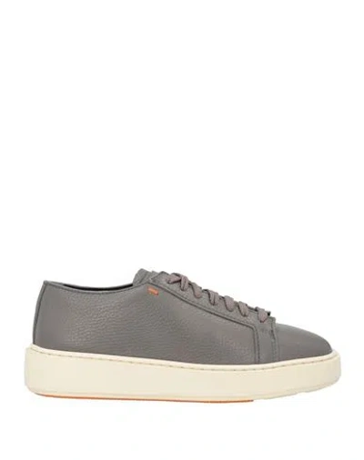 Santoni Woman Sneakers Lead Size 8 Leather In Grey