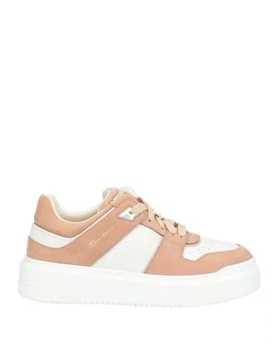 Santoni Woman Sneakers Light Brown Size 10.5 Leather In Beige