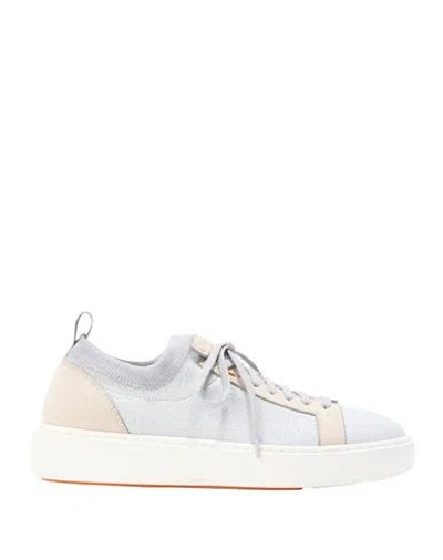 Santoni Woman Sneakers Light Grey Size 6 Leather, Textile Fibers In Gray