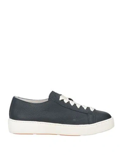 Santoni Woman Sneakers Navy Size 5 Soft Leather