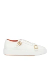 Santoni Woman Sneakers Off White Size 7.5 Soft Leather In Off White