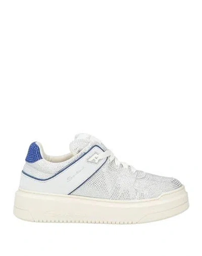 Santoni Woman Sneakers Off White Size 7 Leather
