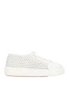 Santoni Woman Sneakers Off White Size 8 Leather In Off White