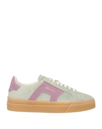 Santoni Woman Sneakers Sage Green Size 8 Leather