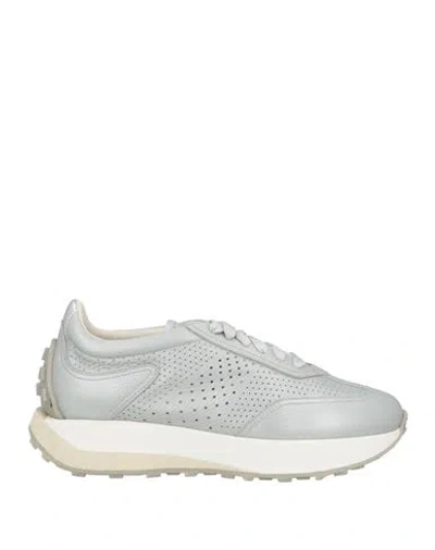 Santoni Woman Sneakers Silver Size 8 Leather