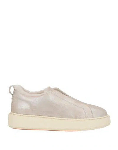 Santoni Woman Sneakers Silver Size 8 Leather