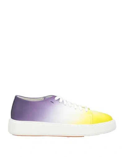 Santoni Woman Sneakers Yellow Size 8 Leather