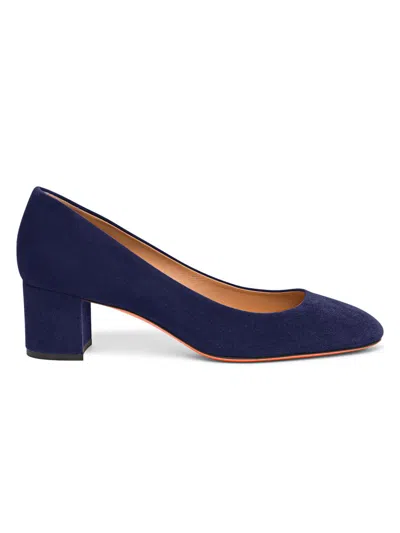 Santoni Women's 50mm Suede Pumps In Blue