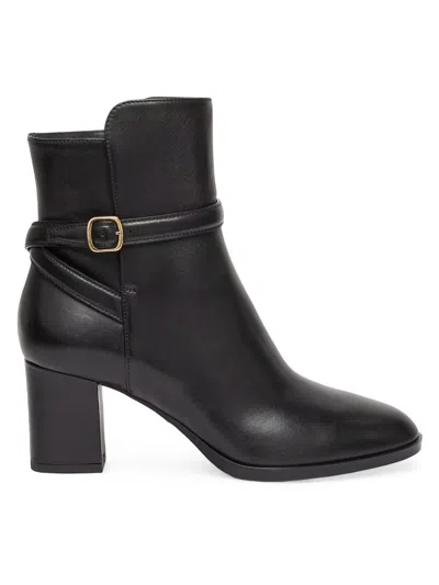 SANTONI WOMEN'S ANDY 65MM LEATHER BLOCK-HEEL BOOTIES