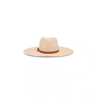 Santoni Women's Beige Raffia Boater Hat Light Brown