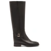 SANTONI WOMEN'S BLACK LEATHER BOOT