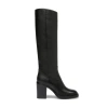 SANTONI WOMEN'S BLACK LEATHER HIGH-HEEL BOOT