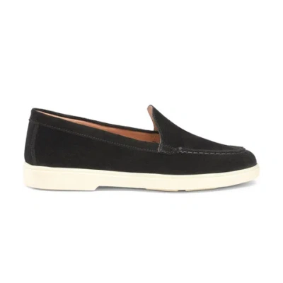 Santoni Women's Black Suede Loafer