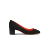Santoni Flight Suede Block-heel Pumps In Black