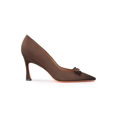 Santoni Women's Dark Brown Suede High-heel Pump Quercia Brown In Black