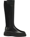 Santoni Erin Black Lugsole Boot In Black