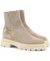 Santoni Beige Suede Ankle Boot In Beige