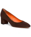 Santoni Fight Brown Suede Low-heel Pump In Brown